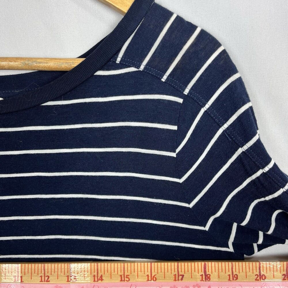 Caslon By Nordstrom Navy White Striped Top Long Sleeve Cotton Lightweight XS - Picture 7 of 8